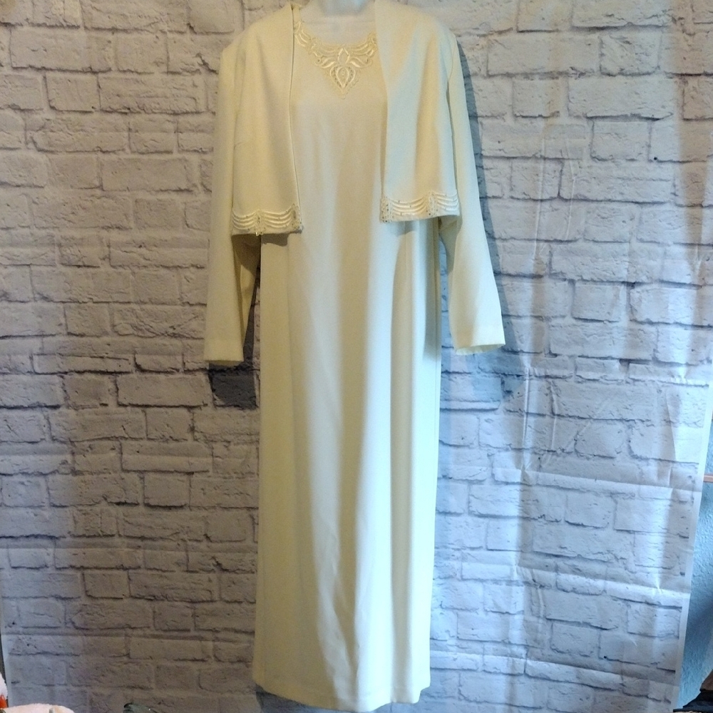 Elegant Cream Dress with Jacket